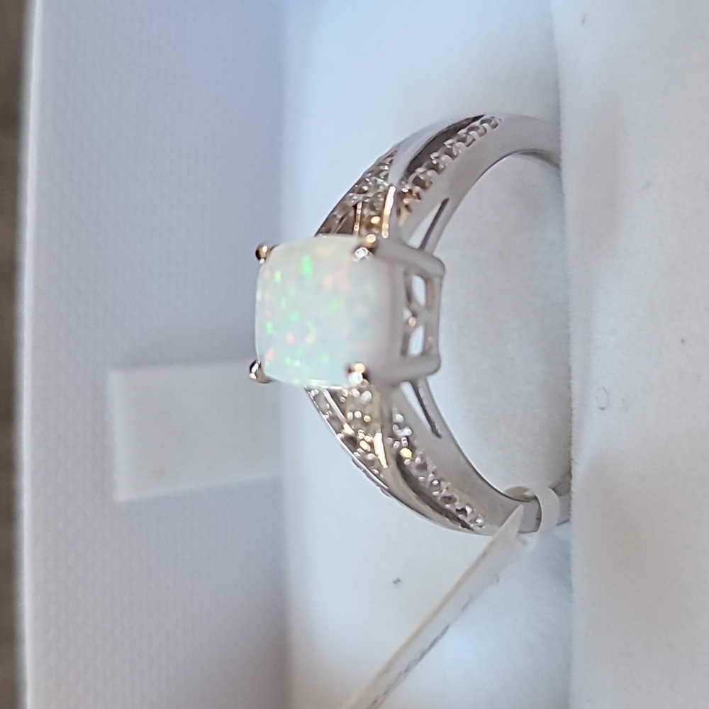 FINE JEWELRY BEAUTIFUL WOMENS OPAL RING SIZE 8 - Picture 5 of 17